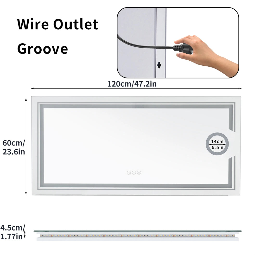 Borwart LED Magnifying Bathroom Mirror With Smart Touch Backlit Demisting