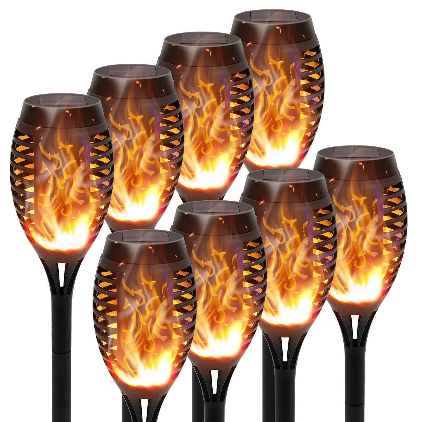 Solar LED Torch Lights Flickering Flame Waterproof Outdoor Pathway Garden