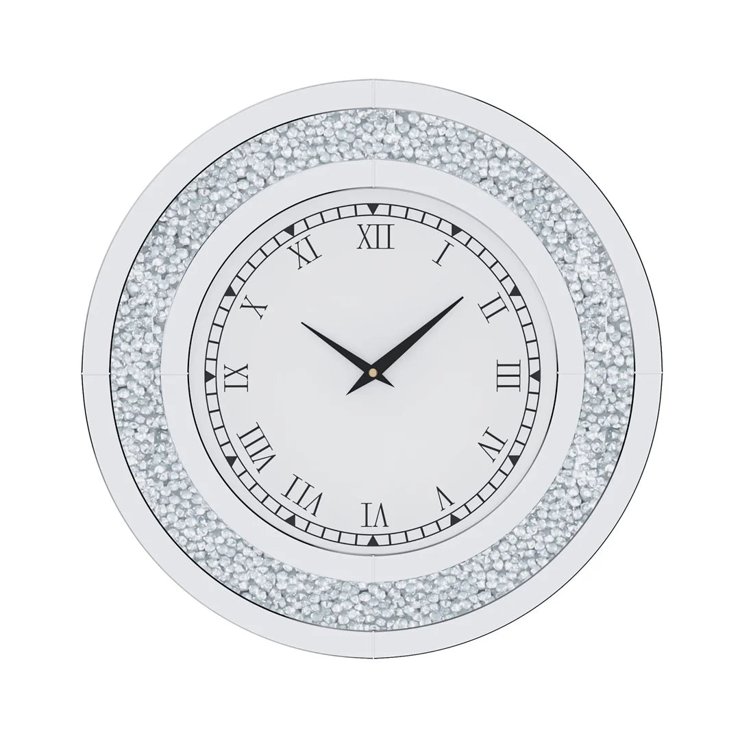 LUVODI Modern 3D Diamond Wall Clock Roman Numerals