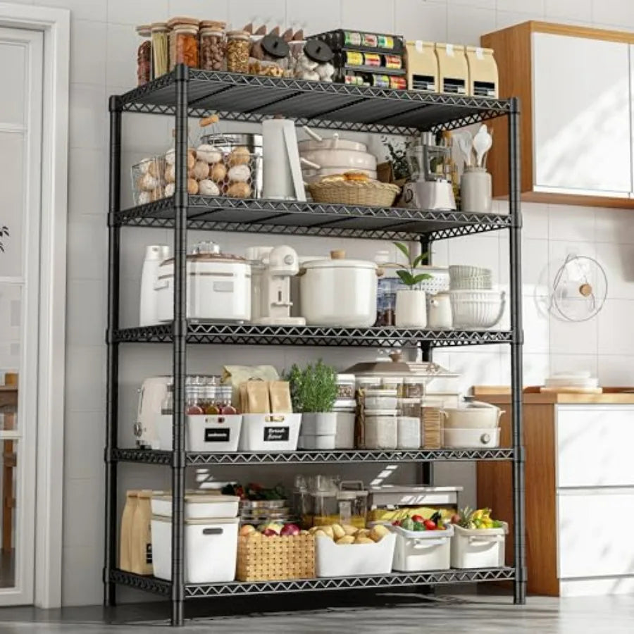 Five-Tier Heavy Duty Wire Shelving Unit for Garage Pantry