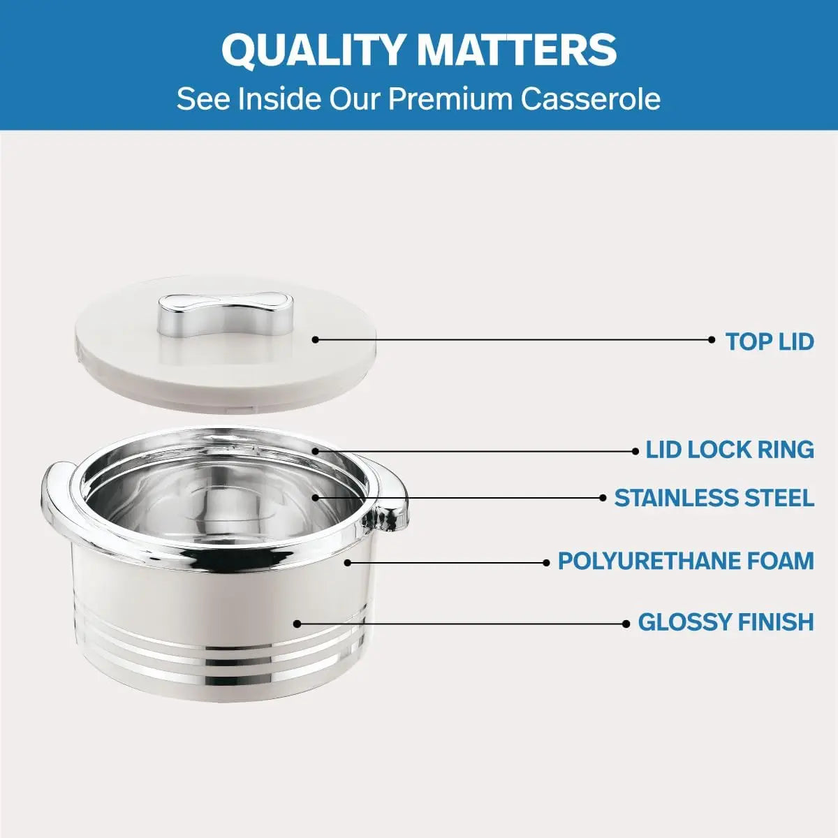 Insulated Casserole Dish Set With Lids Stainless Steel Serveware