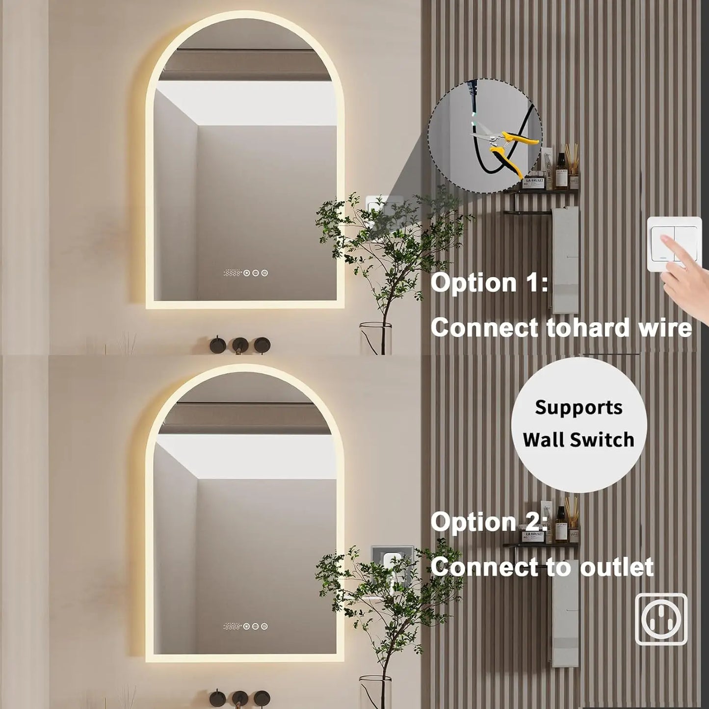Wisfor Backlit Smart LED Bathroom Mirror Anti Fog CRI95