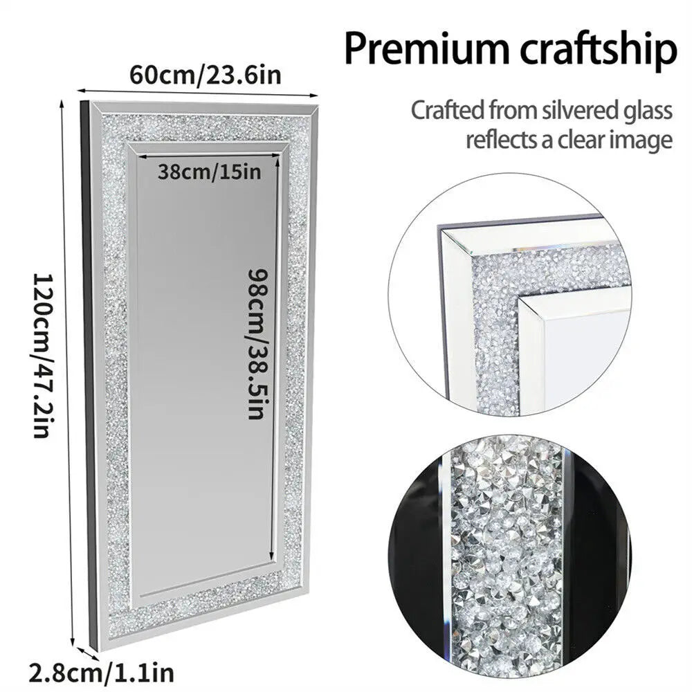 BORWARTH Rectangle Venetian Wall Mirror With Diamond Edge