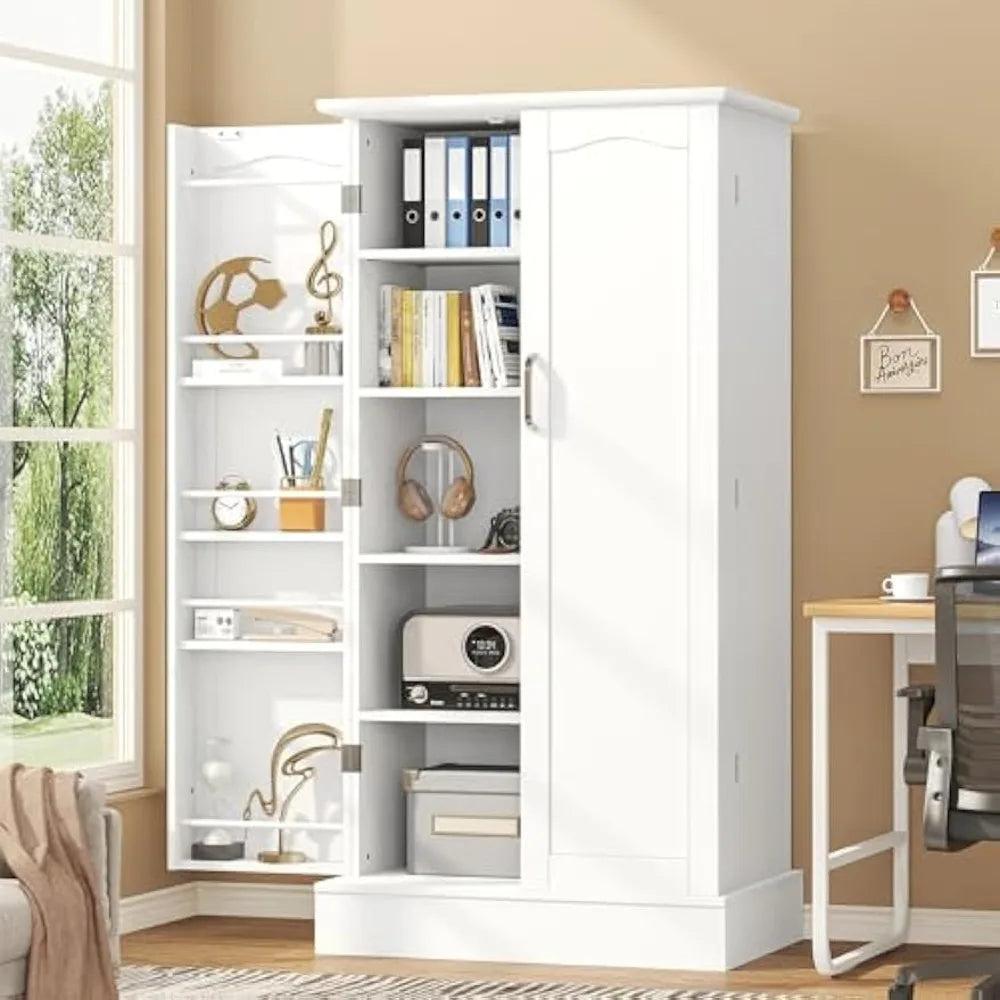 Kitchen Pantry Cabinet With Adjustable Shelves And Drawer