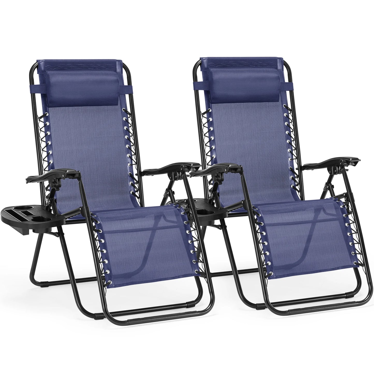 JHK Zero Gravity Recliner Set 2 Portable Outdoor Chairs