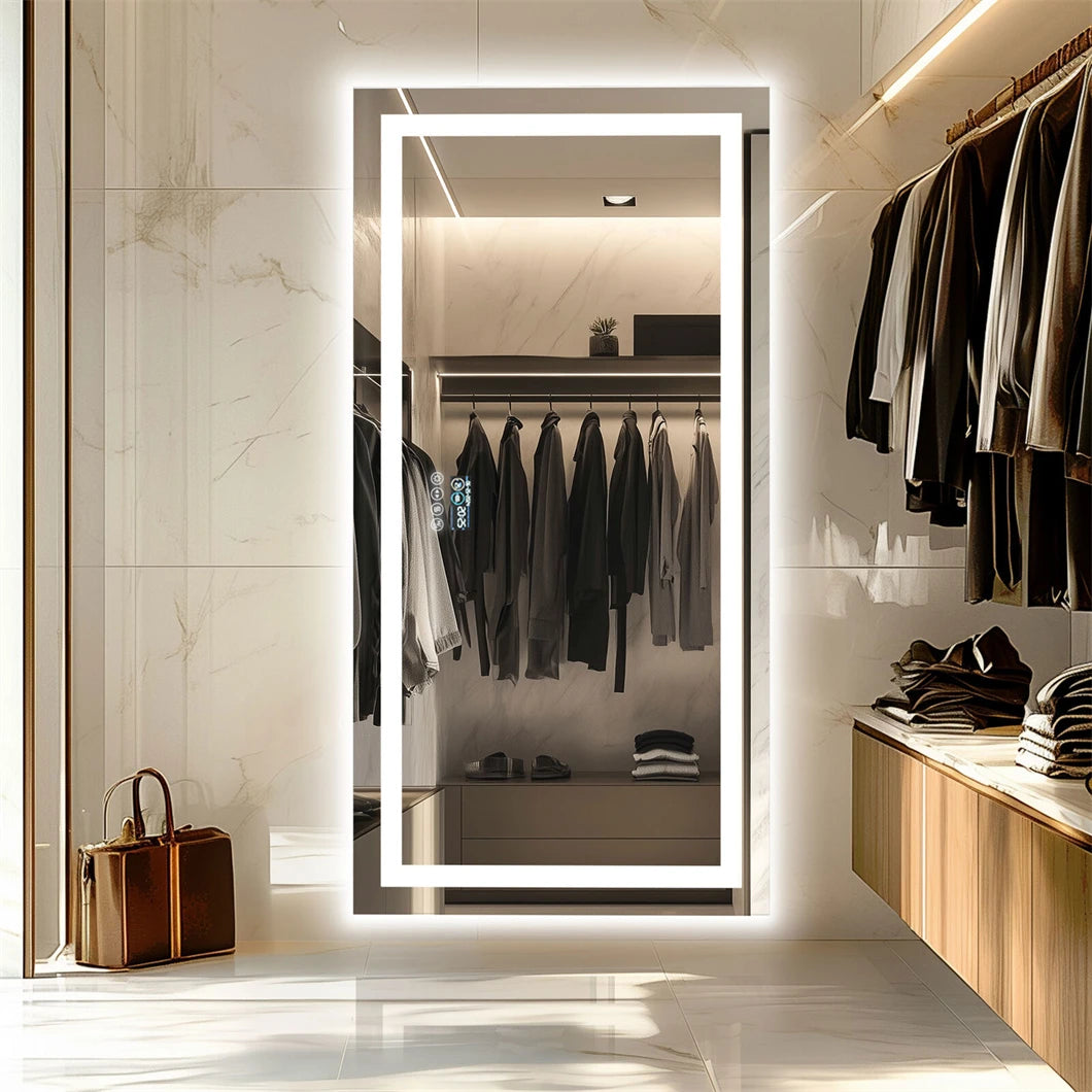 BORWART Smart LED Vanity Mirror With Bluetooth And Digital Display