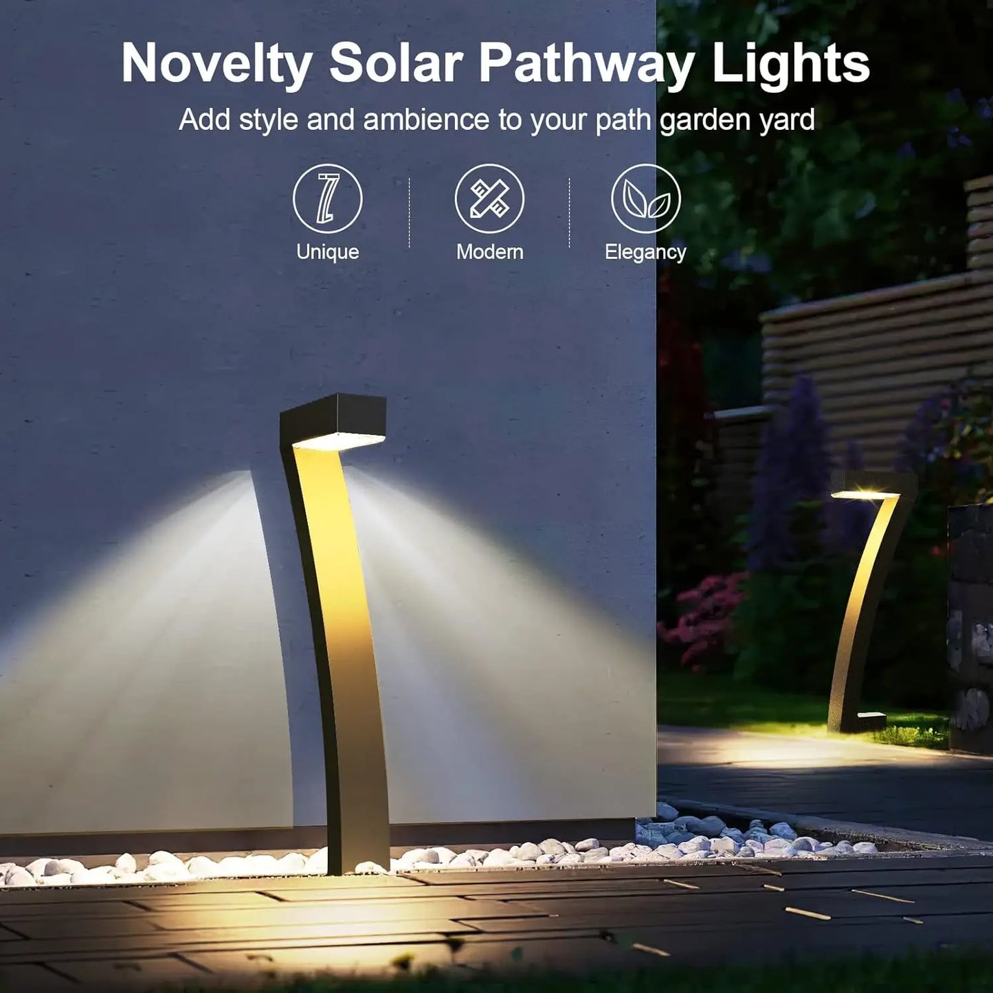 KPSTEK Solar Outdoor Lights Auto On Off for Pathway Yard Garden