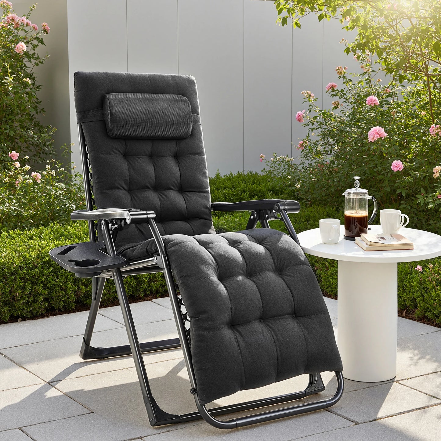 JHK Zero Gravity Recliner Set 2 Portable Outdoor Chairs