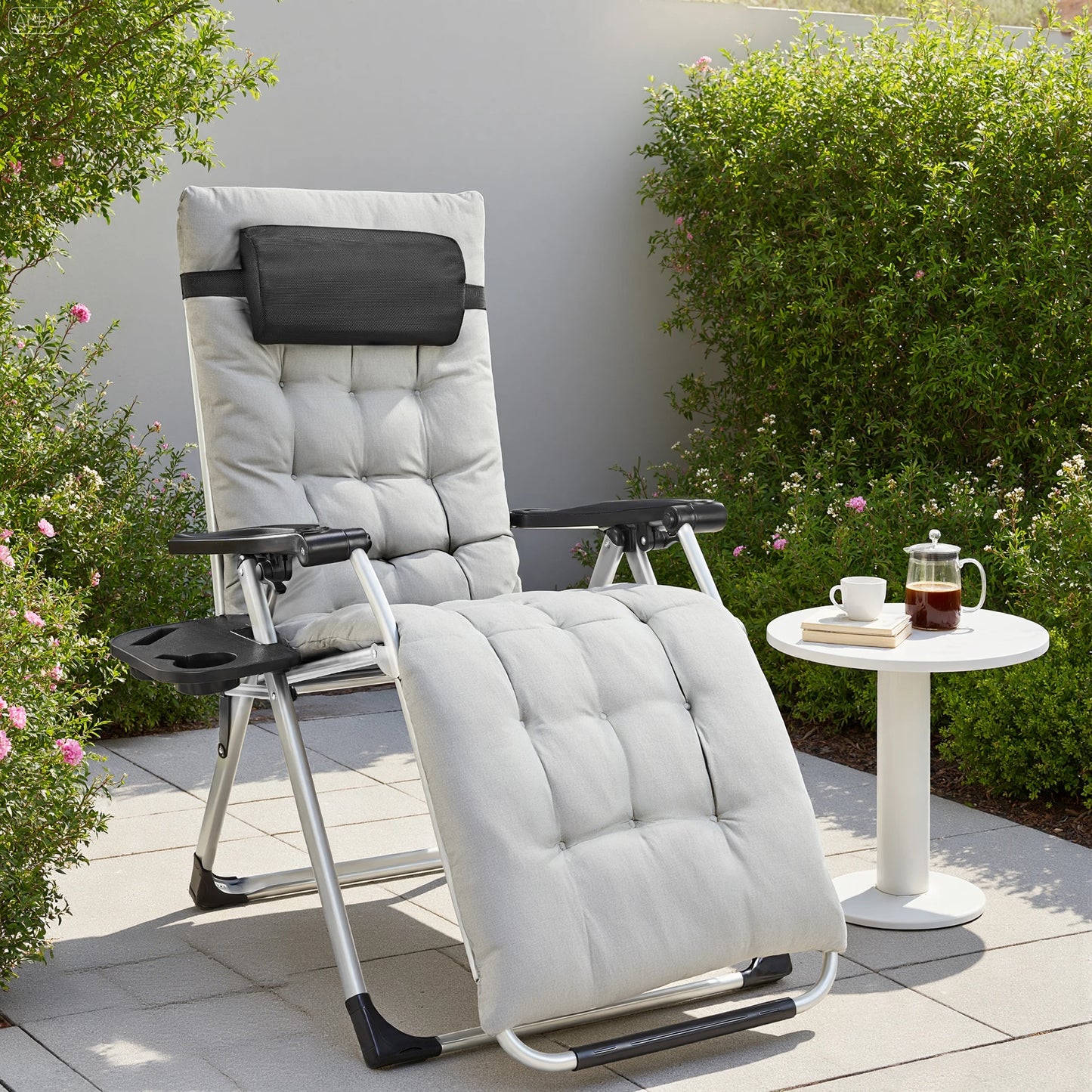 JHK Zero Gravity Recliner Set 2 Portable Outdoor Chairs