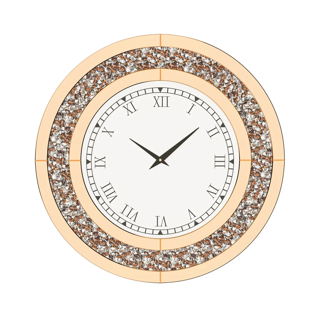 LUVODI Modern 3D Diamond Wall Clock Roman Numerals