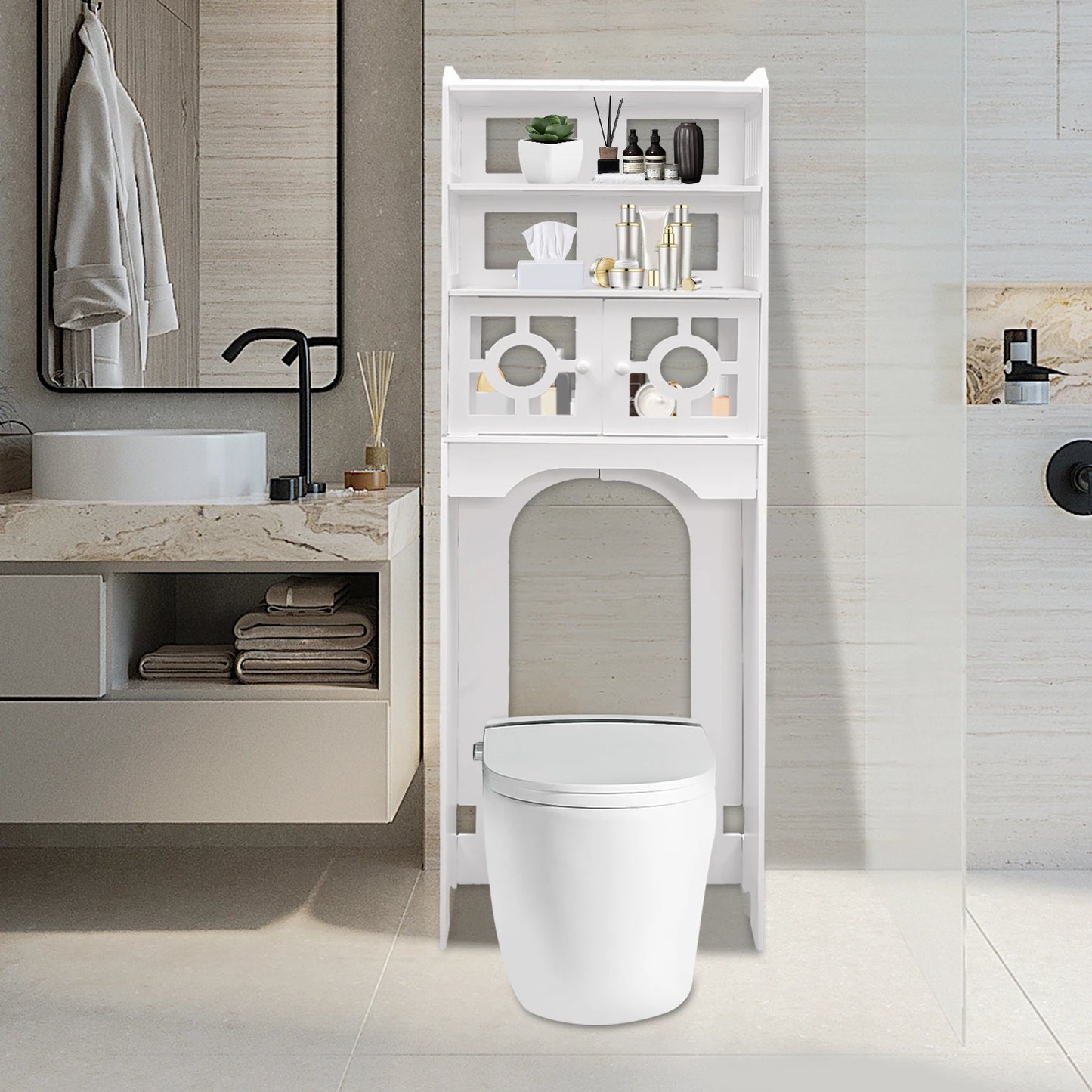 4 Tier Toilet Cabinet Space Saving Bathroom Organizer