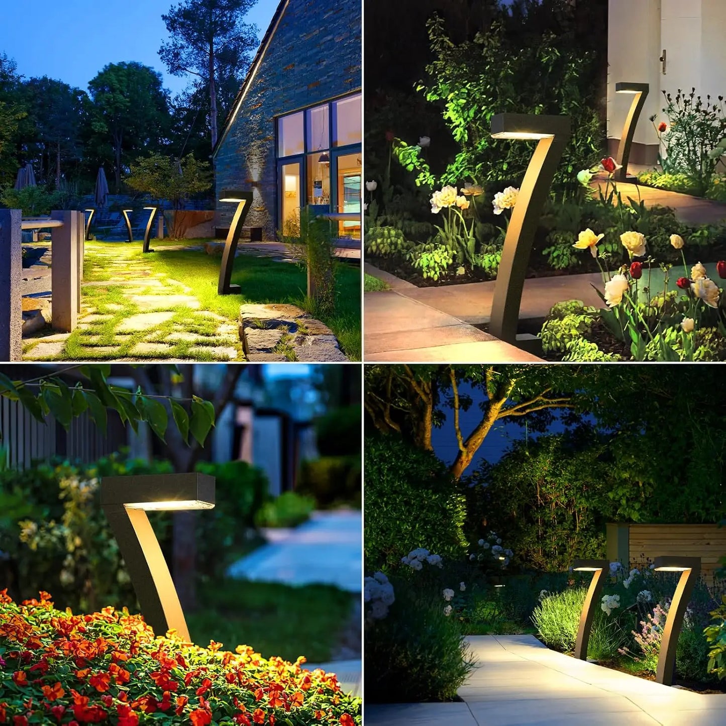 KPSTEK Solar Outdoor Lights Auto On Off for Pathway Yard Garden