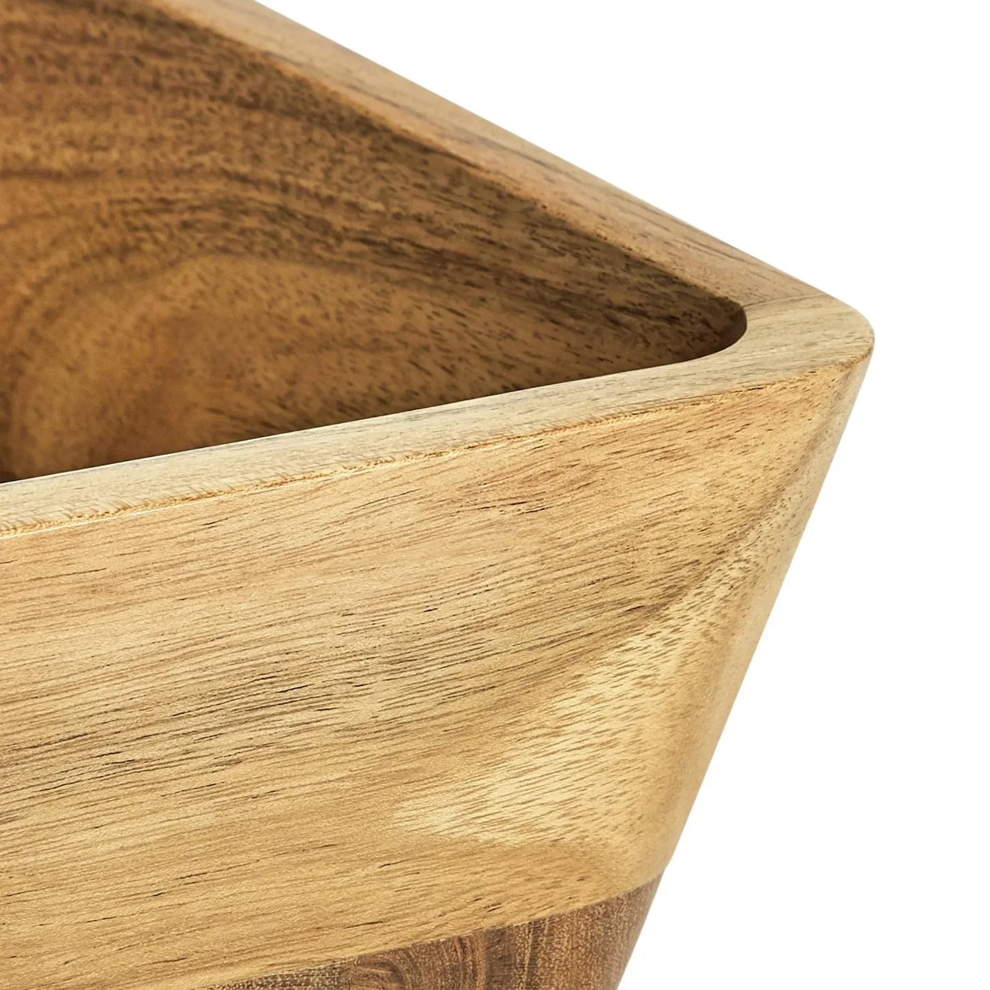 Hign-concerned Natural Finish Acacia Wood Oval Serving Bowl