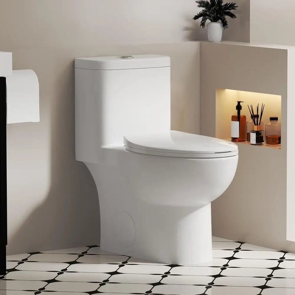 Dafify One Piece Toilet With Comfort Chair Seat ADA Height