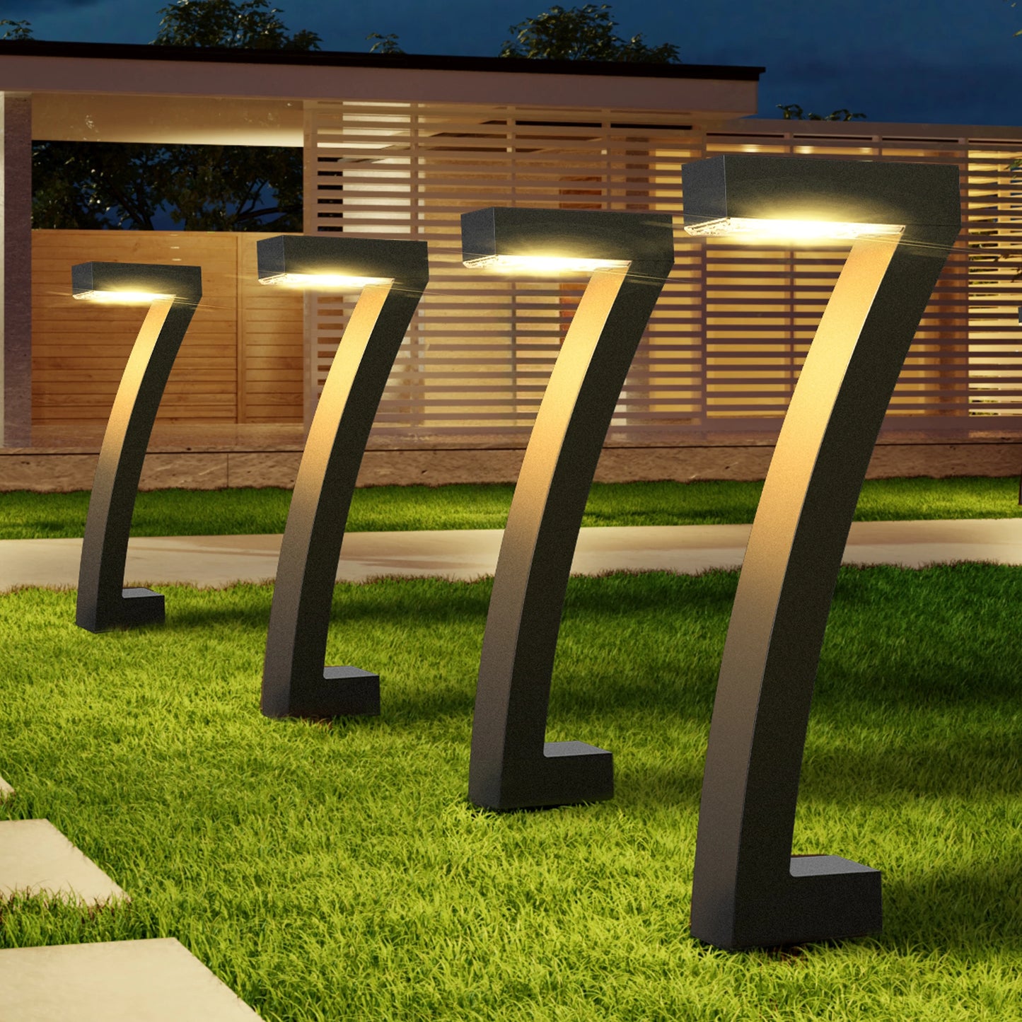 KPSTEK Solar Outdoor Lights Auto On Off for Pathway Yard Garden