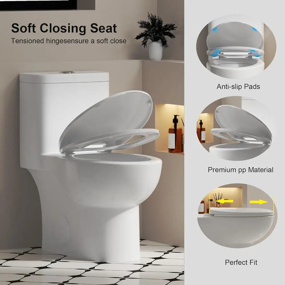 Dafify One Piece Toilet With Comfort Chair Seat ADA Height