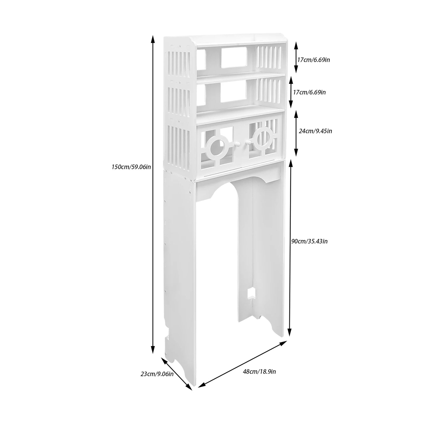 4 Tier Toilet Cabinet Space Saving Bathroom Organizer