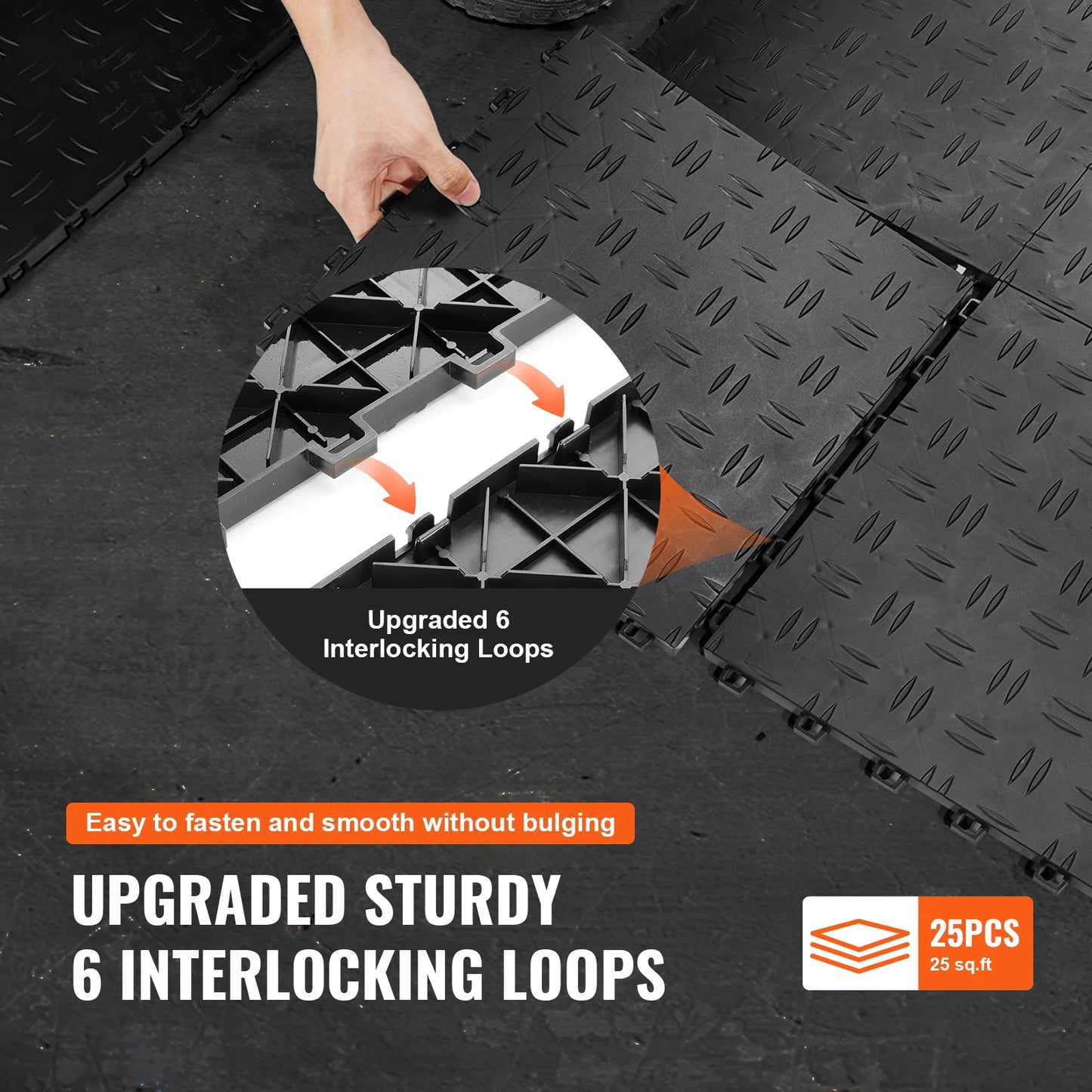 NONECN Interlocking Garage Tiles Non Slip Floor Covering Pack