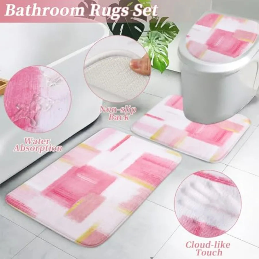 Bathroom Set With Shower Curtain And Rugs Soap Dispenser