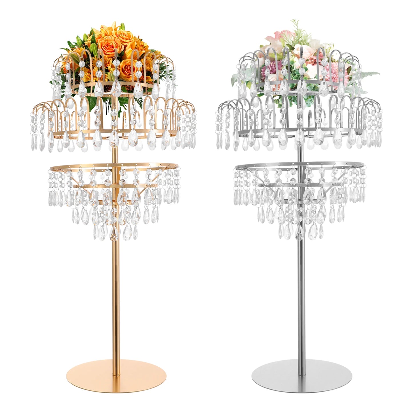 Five Tier Crystal Flower Display Stand Floral Holder Wedding Decor