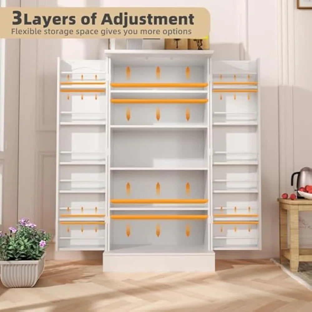 Kitchen Pantry Cabinet With Adjustable Shelves And Drawer