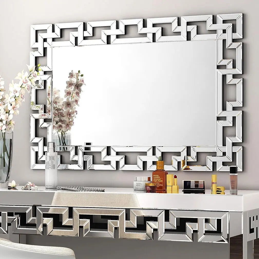 BORWART Grecian Venetian Frame Wall Mirror Rectangular Edge Modern Decor
