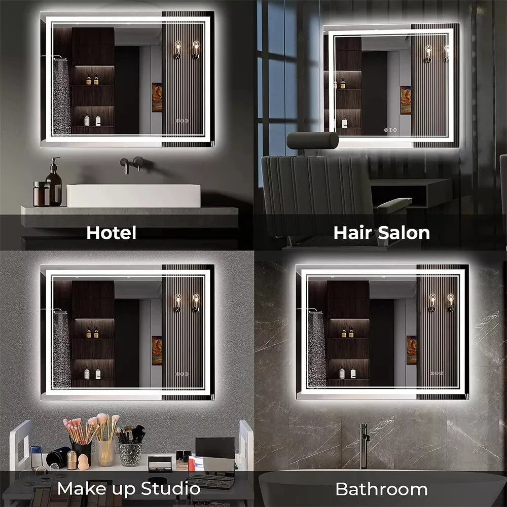 Wisfor LED Backlit Vanity Mirror With Dimmable Front Lighting