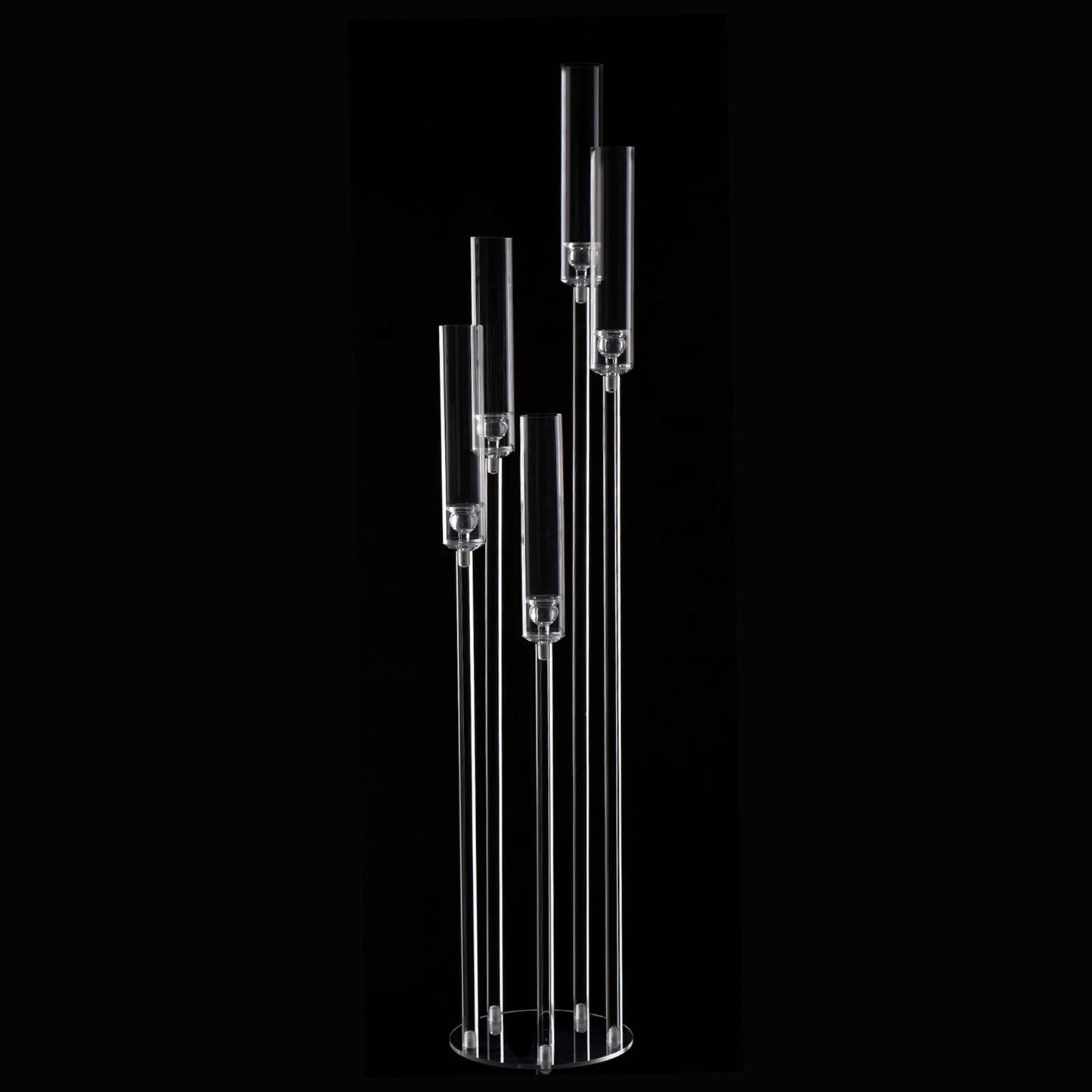VINCIGANT 10 Pack Acrylic 5-Arm Candelabra Wedding Centerpiece