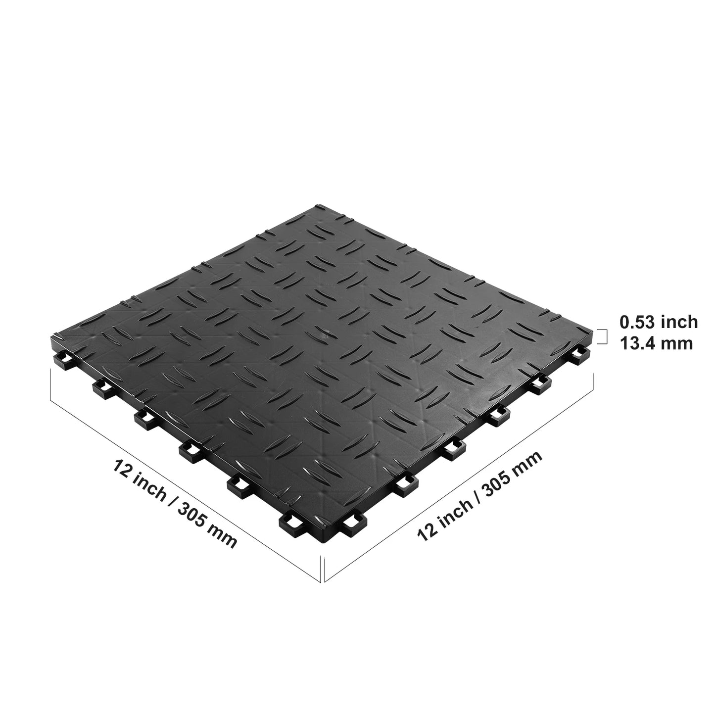 NONECN Interlocking Garage Tiles Non Slip Floor Covering Pack