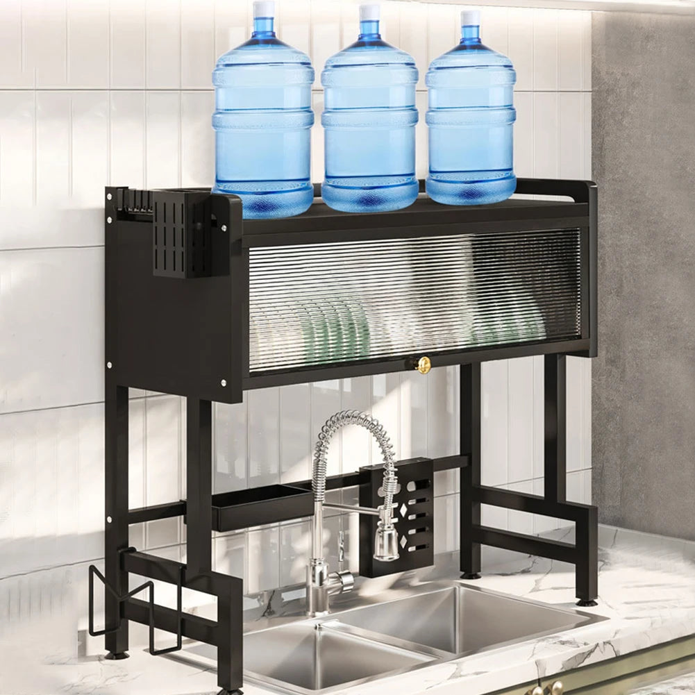 Shunmaii Kitchen Drain Shelf 3-Tier Over Sink Dish Rack Cover