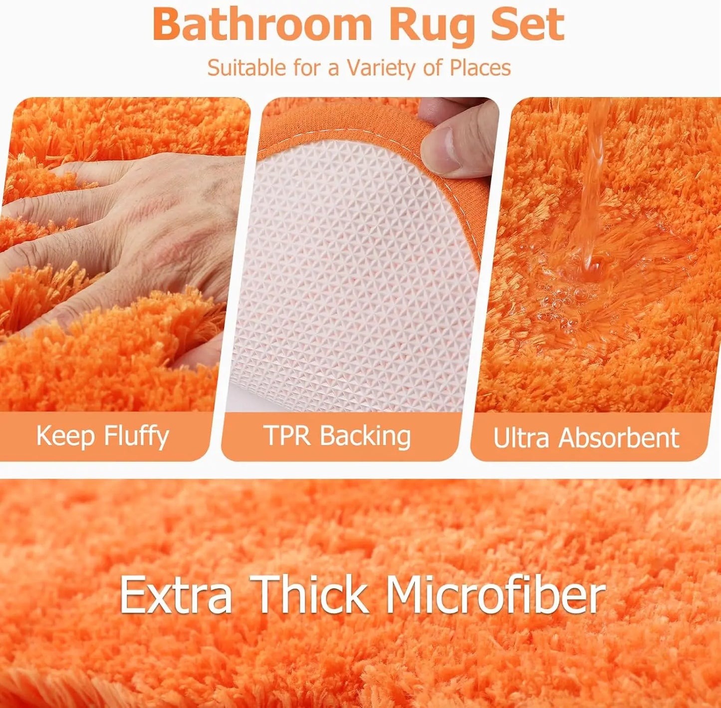 Sparkling Bathroom Decor Kit With Sequin Shower Curtain And Rugs