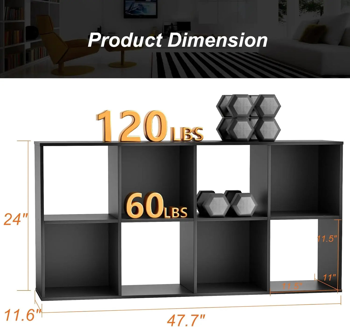 XMSJ 8 Cube Storage Organizer Open Cube Bookshelf Living Room