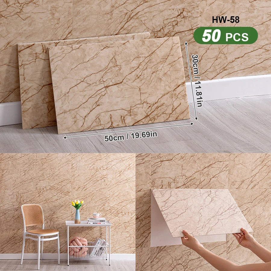 3D Self Adhesive Peel And Stick Wall Tiles Splashback 50pcs