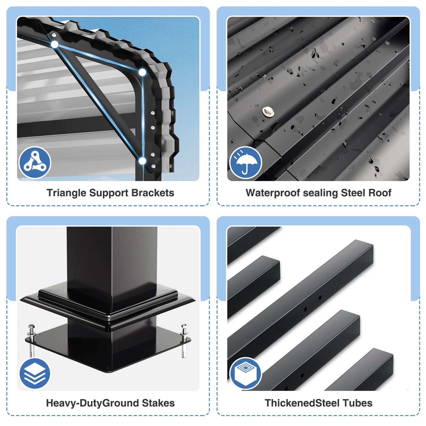 VIWAT Heavy Duty Metal Carport Shelter Outdoor Garage