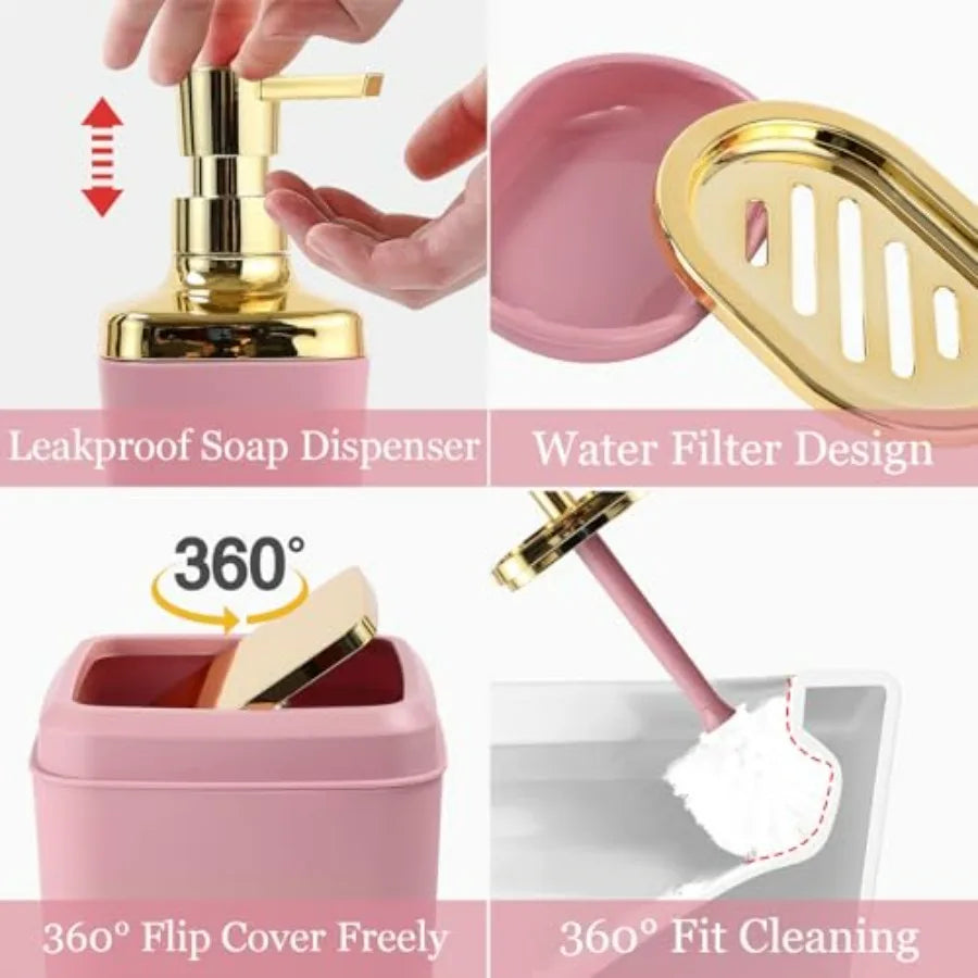 Bathroom Set With Shower Curtain And Rugs Soap Dispenser