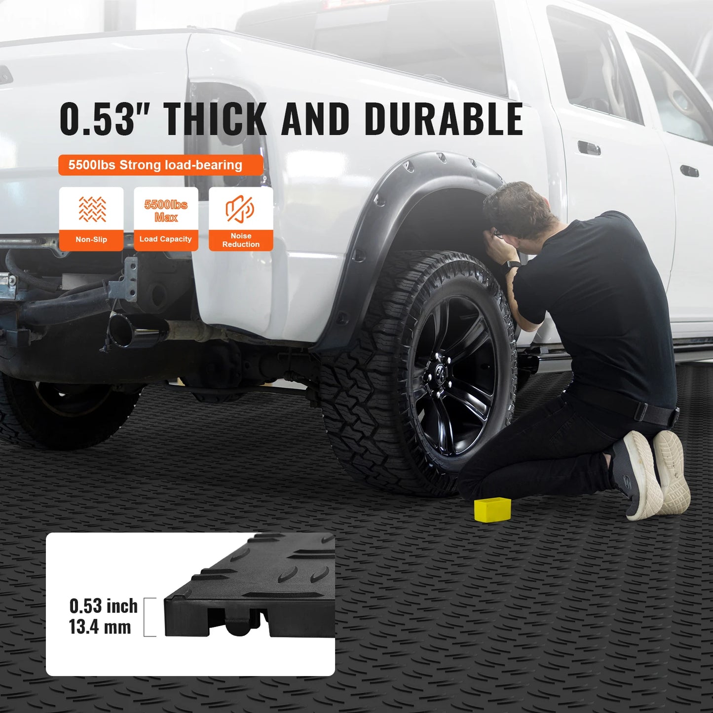 NONECN Interlocking Garage Tiles Non Slip Floor Covering Pack