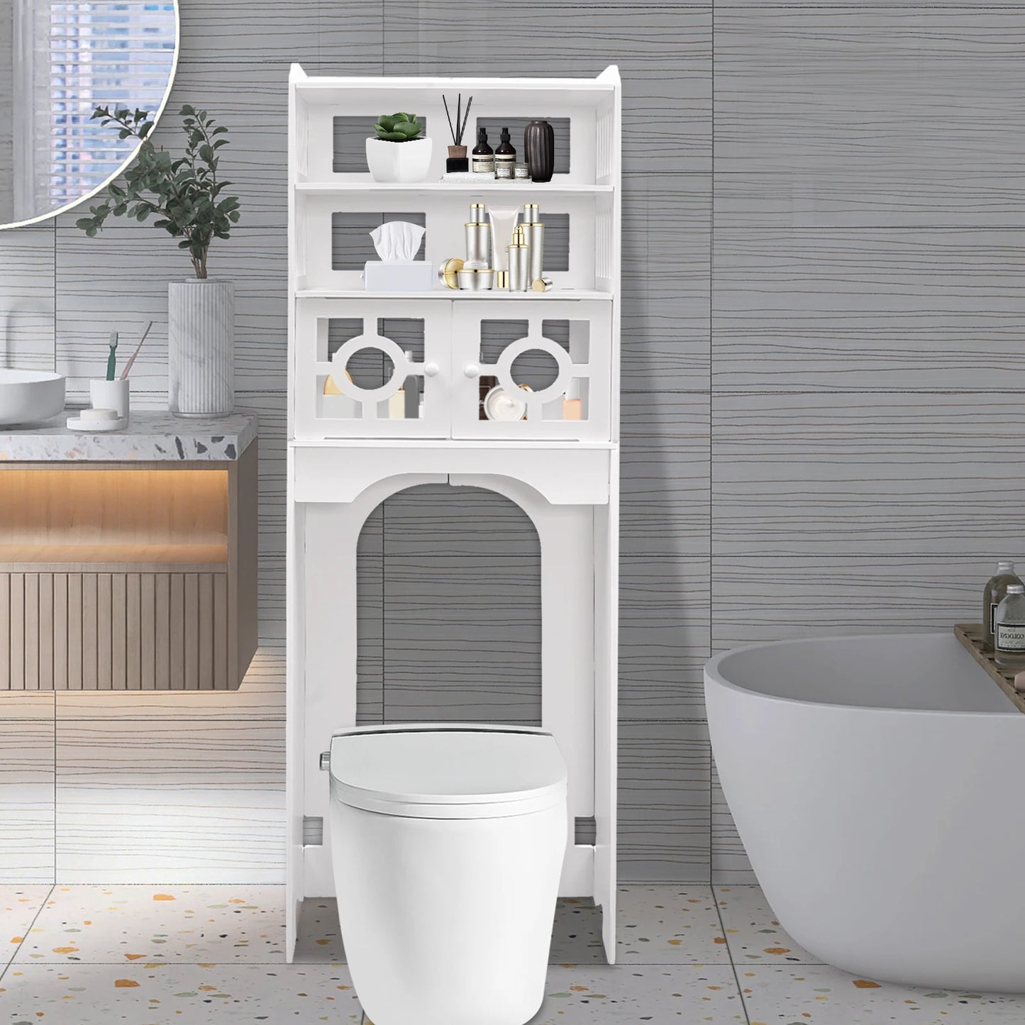 4 Tier Toilet Cabinet Space Saving Bathroom Organizer