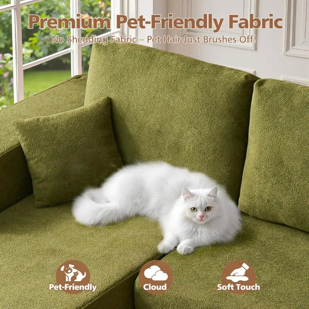 Contemporary Sectional Sofa With Chaise, Plush L-Shape Modular Couch