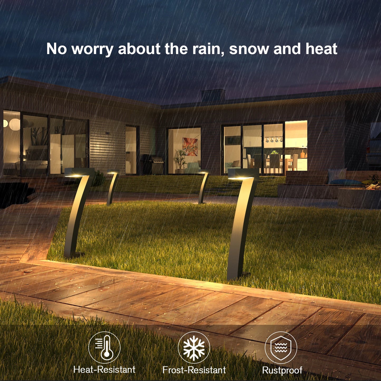 KPSTEK Solar Outdoor Lights Auto On Off for Pathway Yard Garden