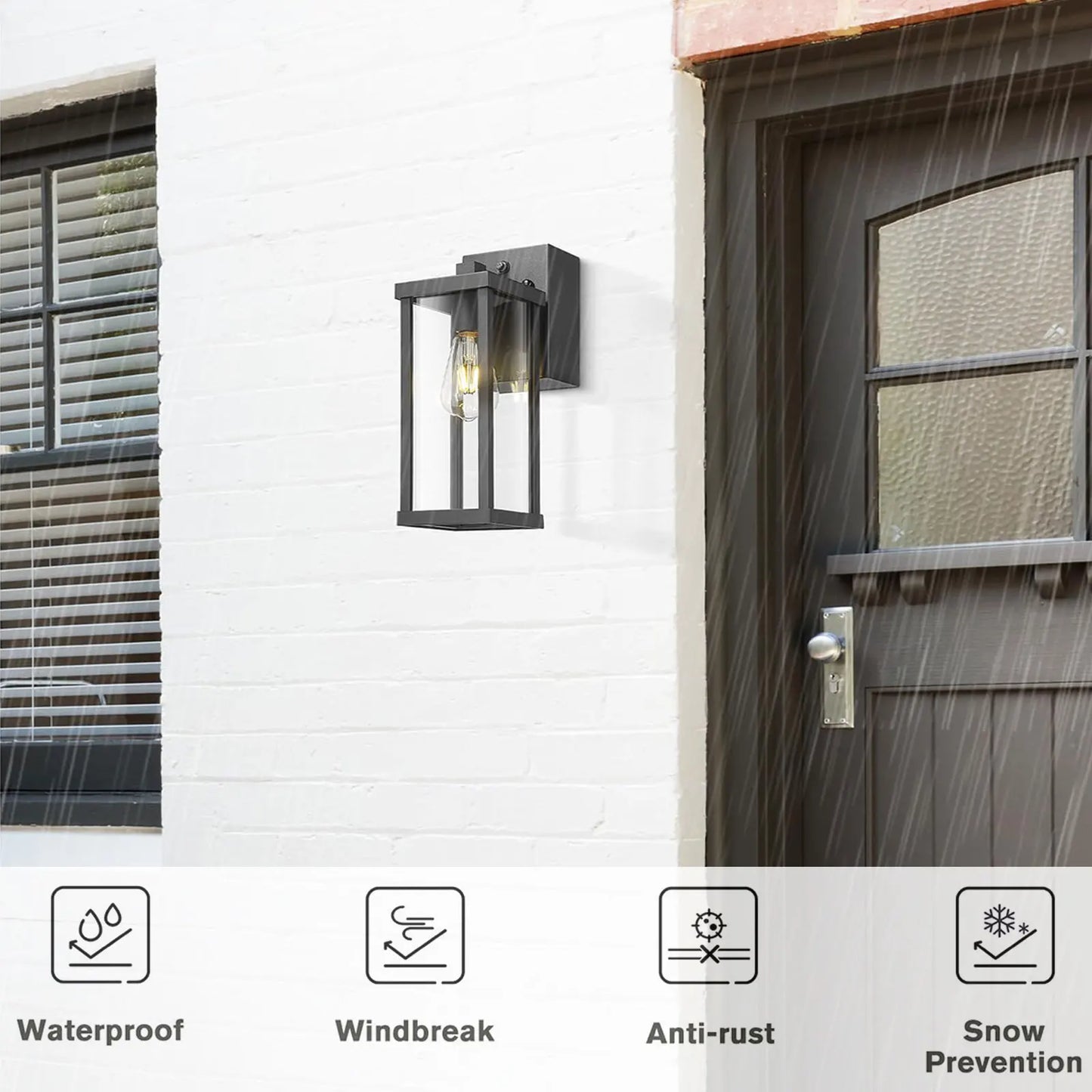 Porch Light With GFCI Outlet Dusk To Dawn Wall Mount