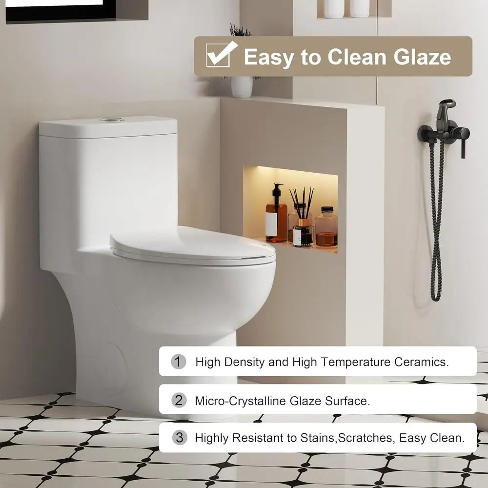 Dafify One Piece Toilet With Comfort Chair Seat ADA Height
