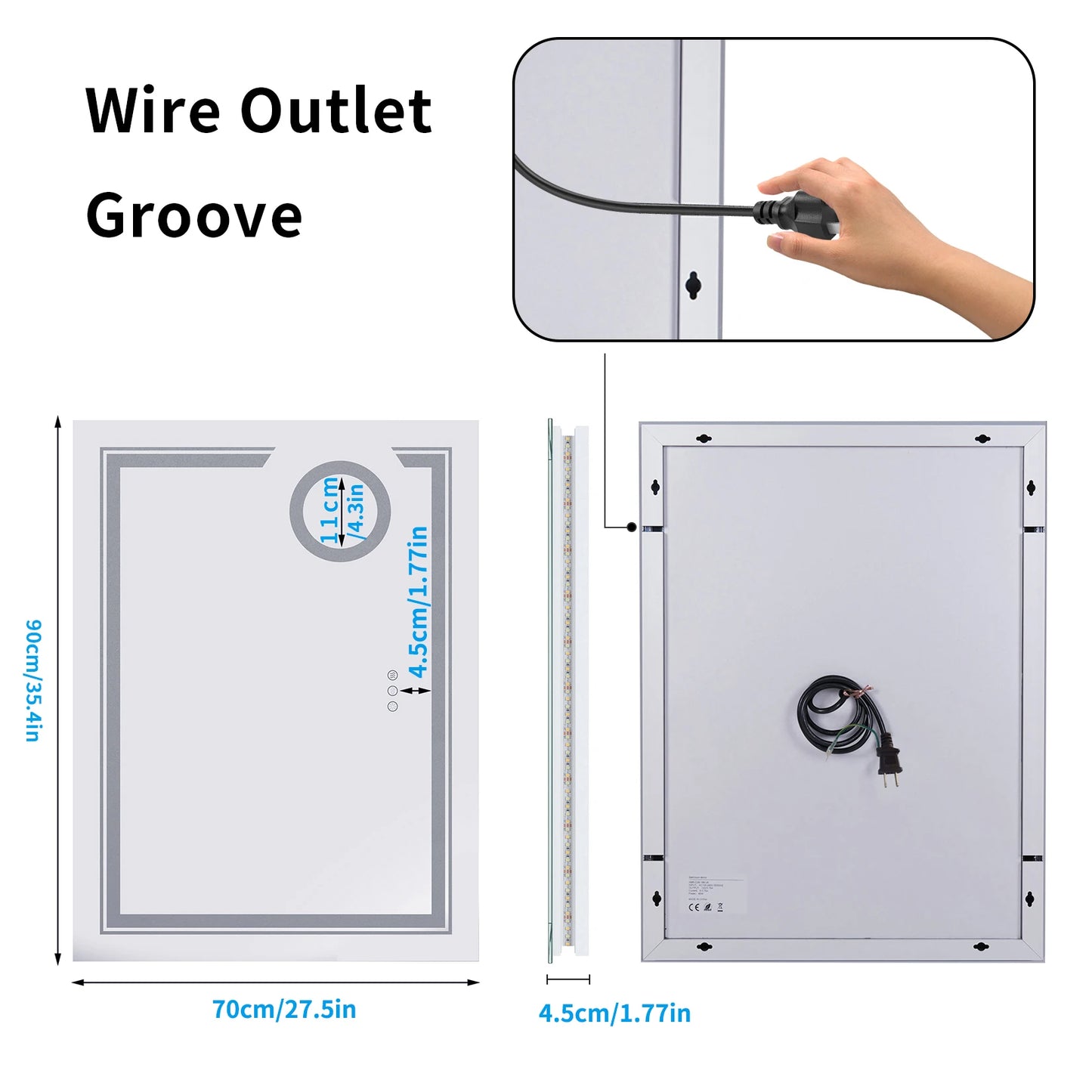 Borwart LED Magnifying Bathroom Mirror With Smart Touch Backlit Demisting