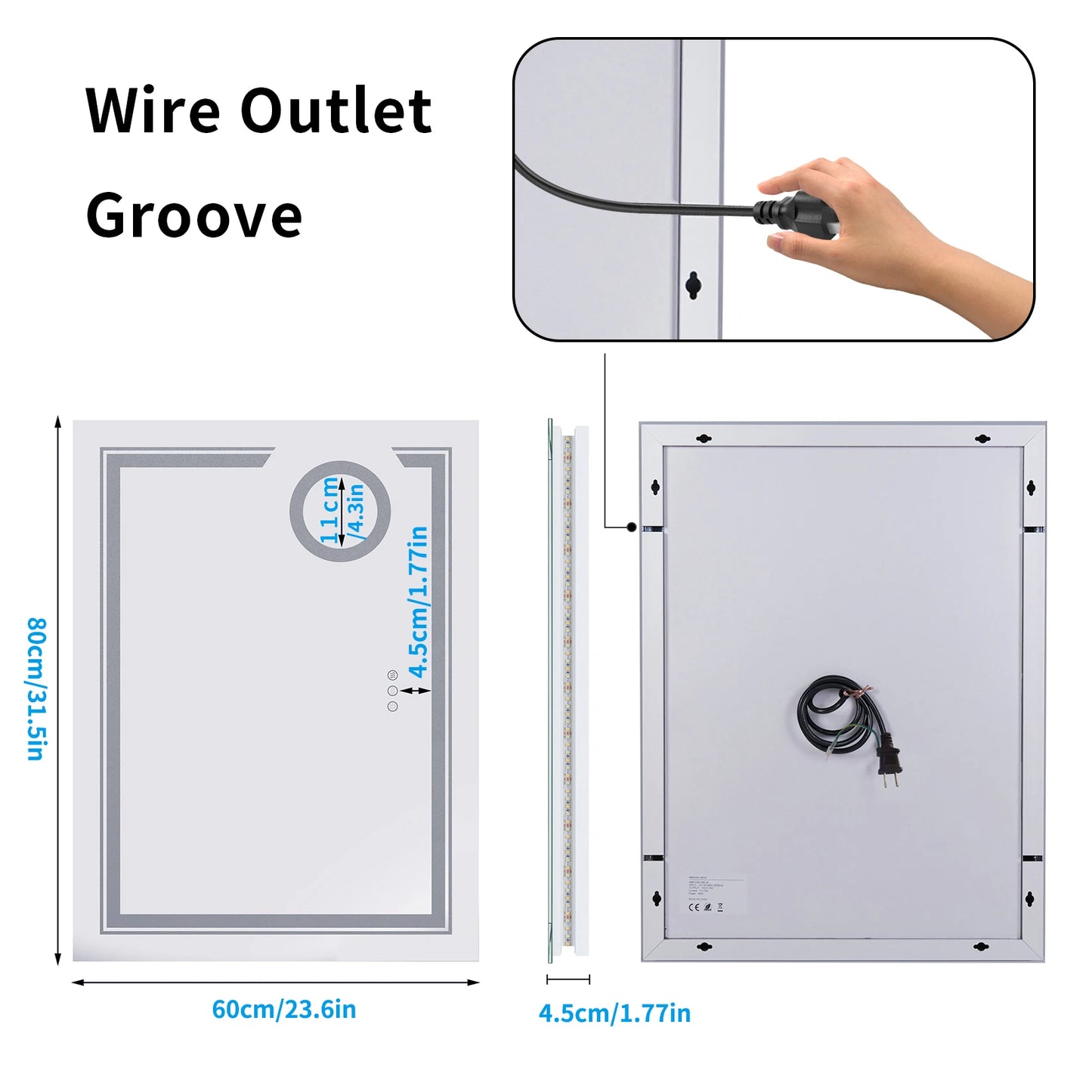 Borwart LED Magnifying Bathroom Mirror With Smart Touch Backlit Demisting