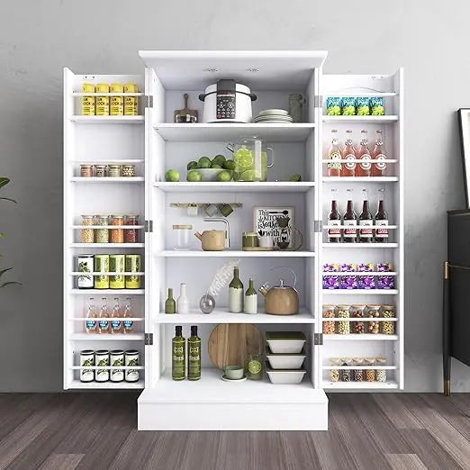 Kitchen Pantry Cabinet With Adjustable Shelves And Drawer