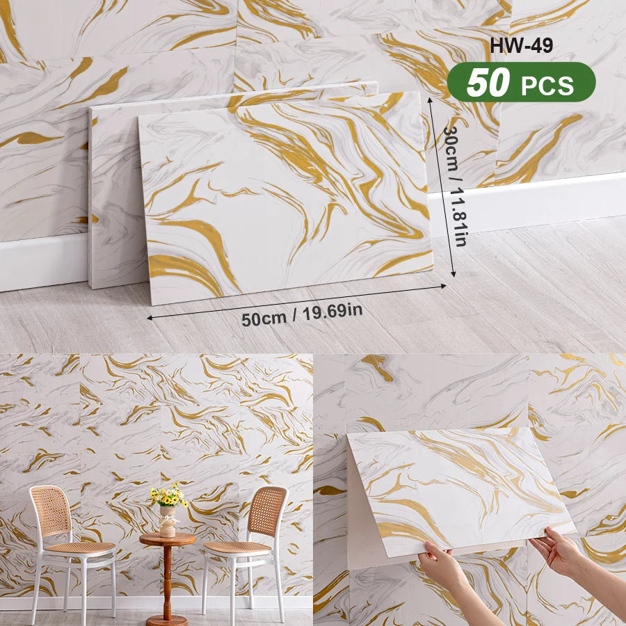 3D Self Adhesive Peel And Stick Wall Tiles Splashback 50pcs