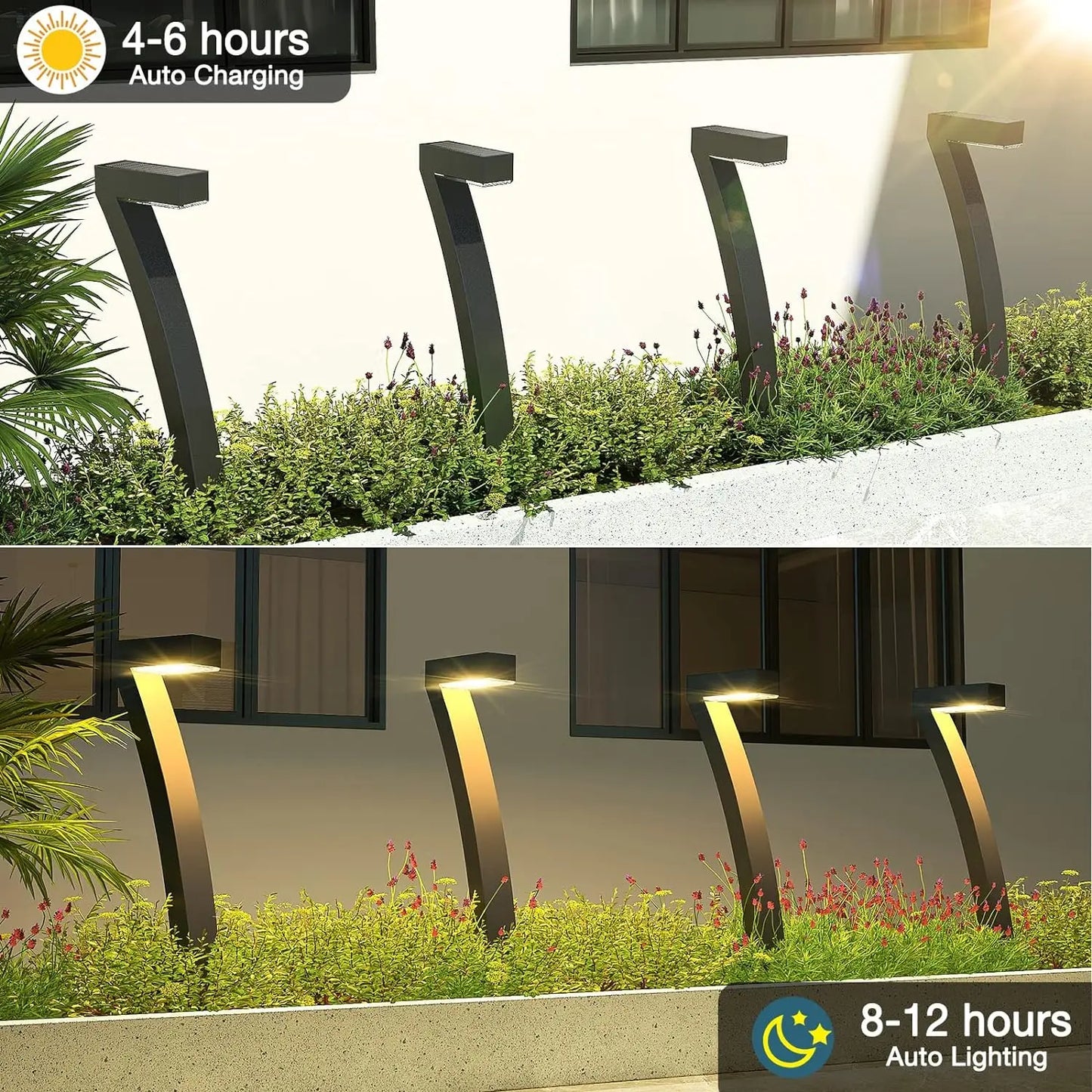 KPSTEK Solar Outdoor Lights Auto On Off for Pathway Yard Garden