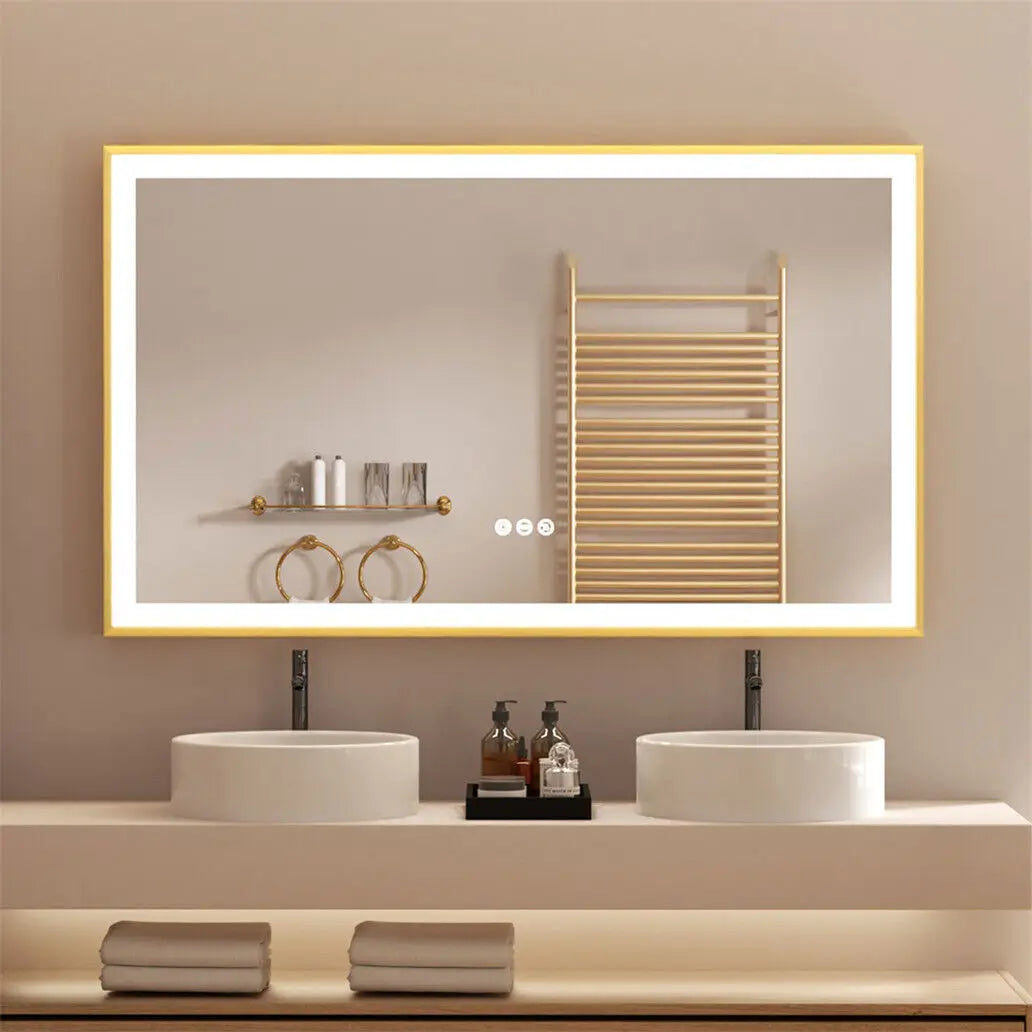 BORWART LED Bathroom Mirror With Anti Fog Dimmable Front Light