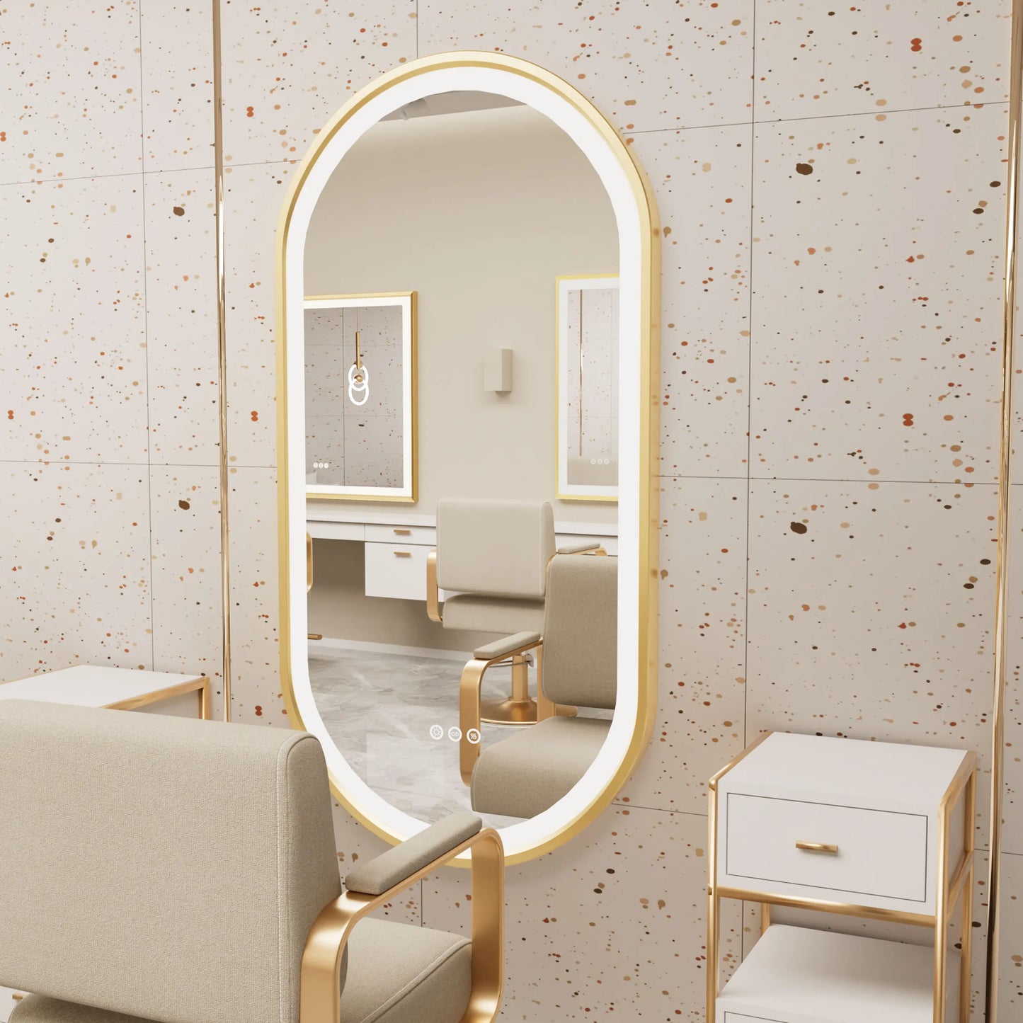 Wisfor LED Oval Bathroom Mirror with Dimmable Anti Fog Light