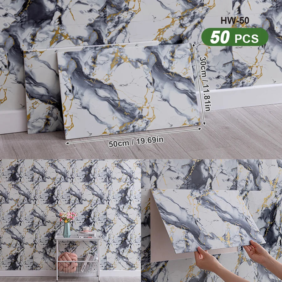 3D Self Adhesive Peel And Stick Wall Tiles Splashback 50pcs