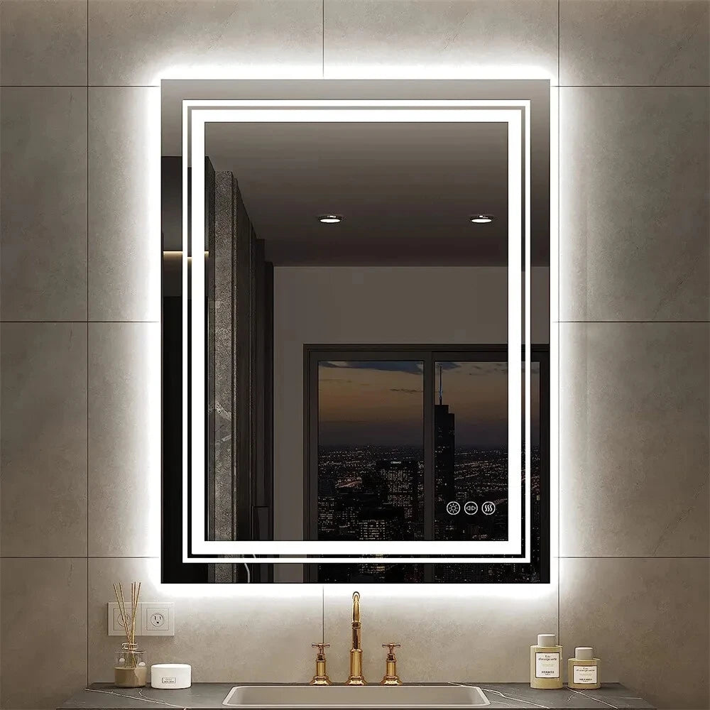 Wisfor LED Backlit Vanity Mirror With Dimmable Front Lighting